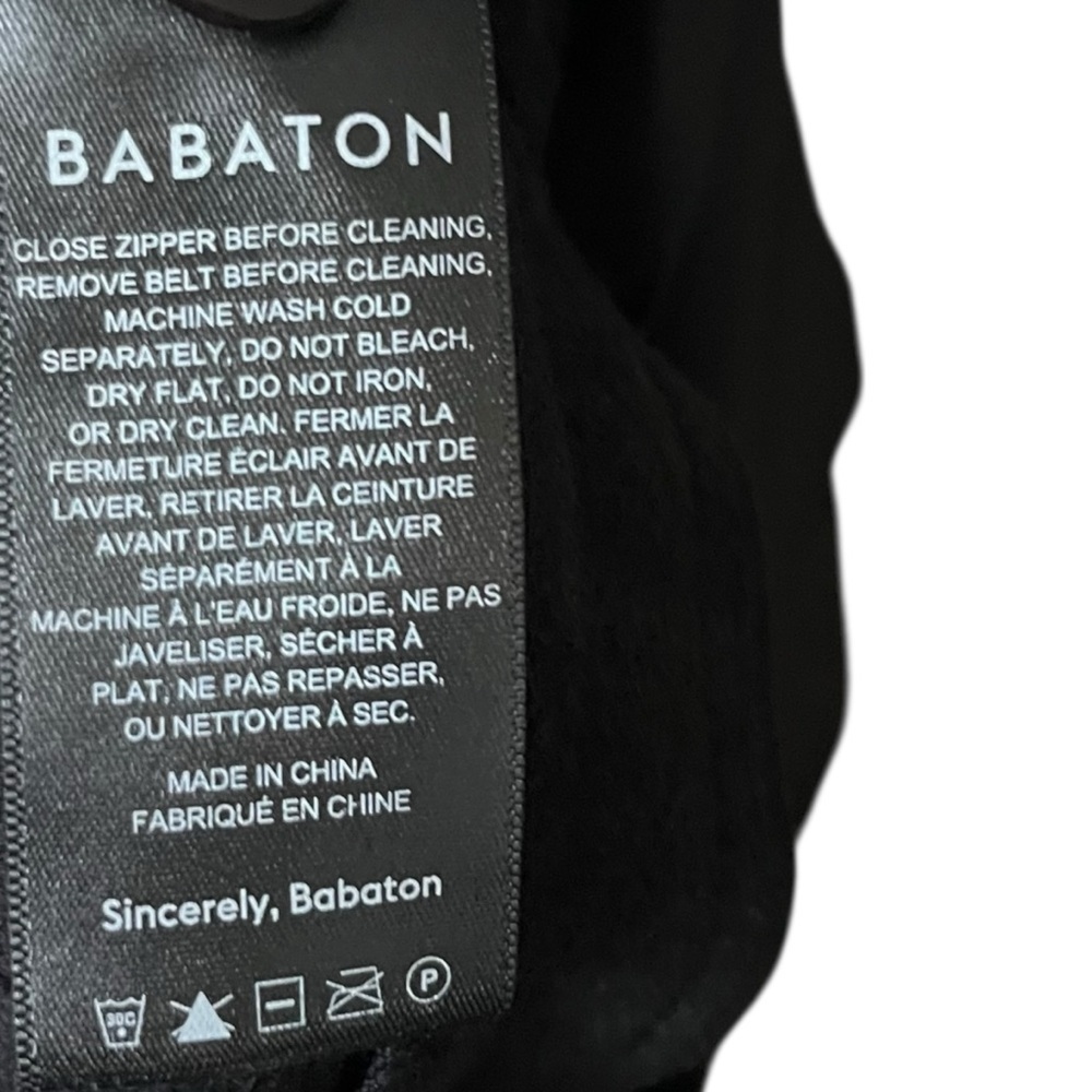 NWT Aritzia Babaton Belted Pant Vegan Leather Black Size 10 - Picture 14 of 15